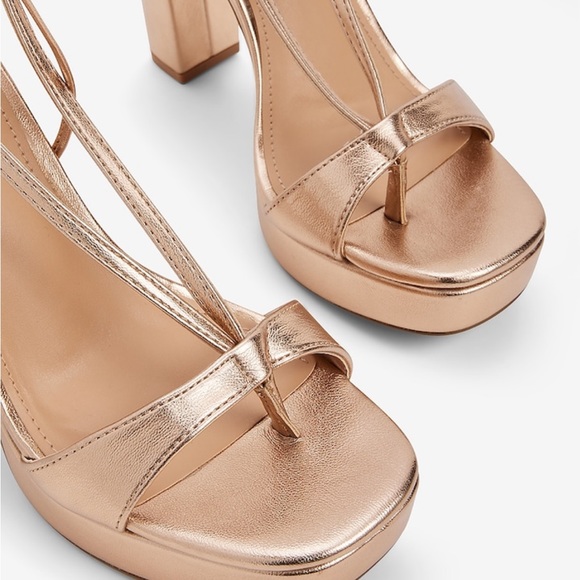 Express , rose gold sandals - Picture 2 of 4